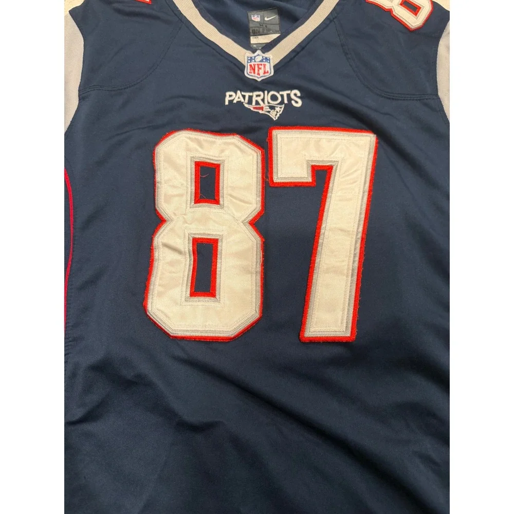 Nike New England Patriots Rob Gronkowski 87 Mens XL Navy Blue NFL Football